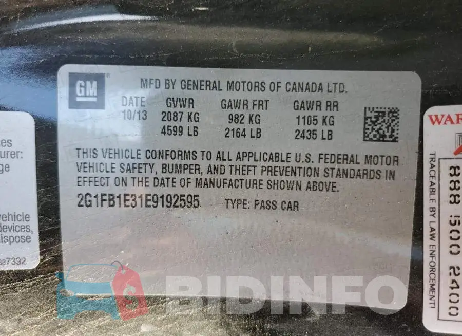 2G1FB1E31E9192595 Photo# 10