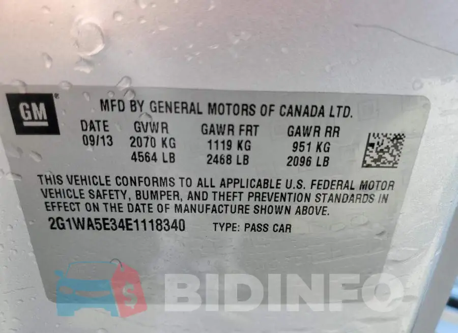 2G1WA5E34E1118340 Photo# 10