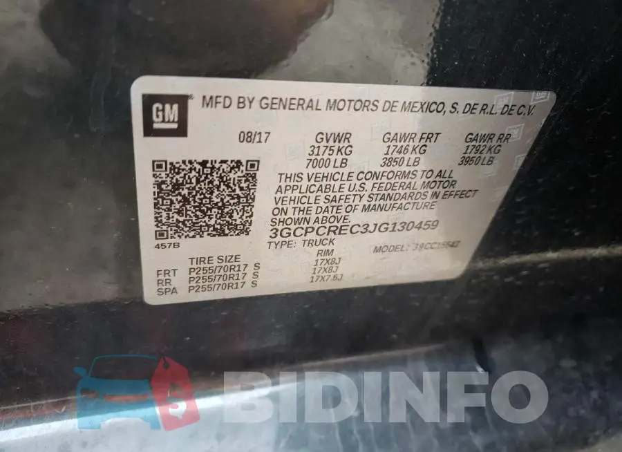 3GCPCREC3JG130459 Photo# 12