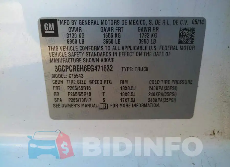 3GCPCREH6EG471632 Photo# 10