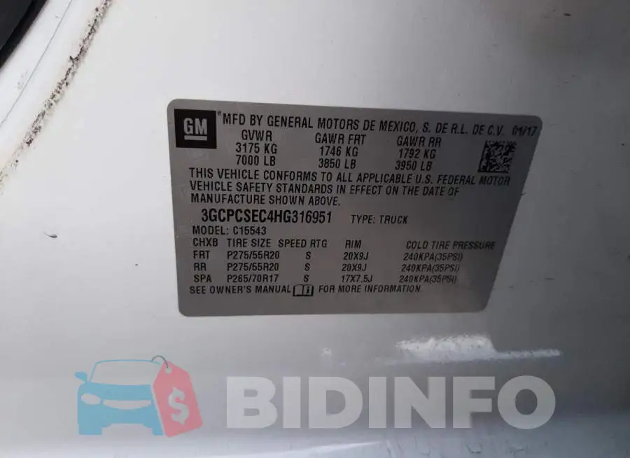 3GCPCSEC4HG316951 Photo# 13