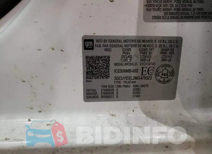 3GCUYEEL2MG476522 Photo# 12