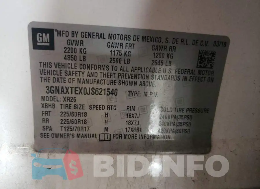 3GNAXTEX0JS621540 Photo# 12