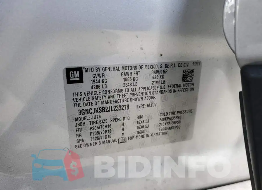3GNCJKSB2JL233278 Photo# 10