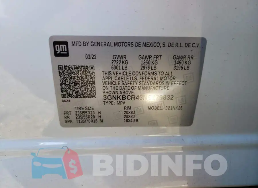 3GNKBCR43NS179832 Photo# 10