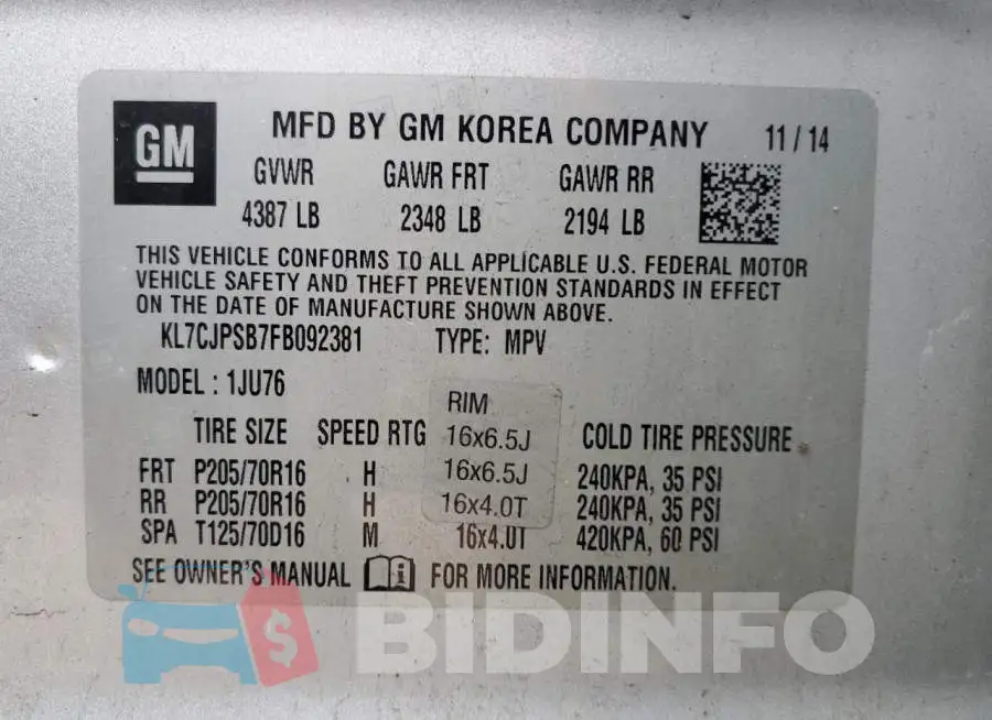 KL7CJPSB7FB092381 Photo# 13