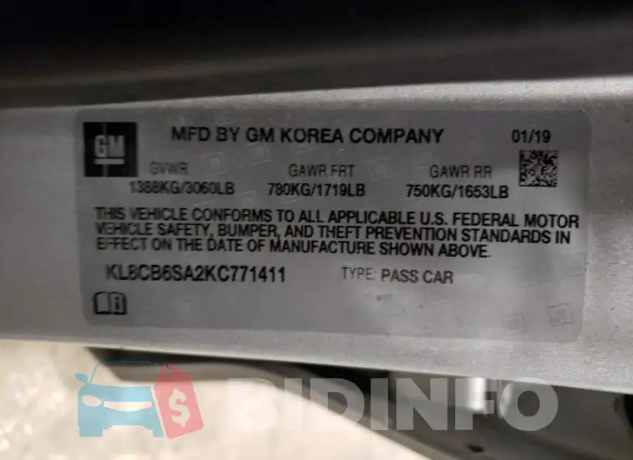 KL8CB6SA2KC771411 Photo# 13