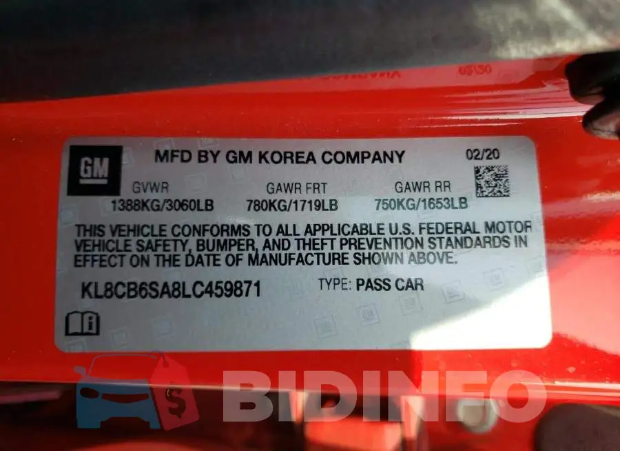 KL8CB6SA8LC459871 Photo# 10