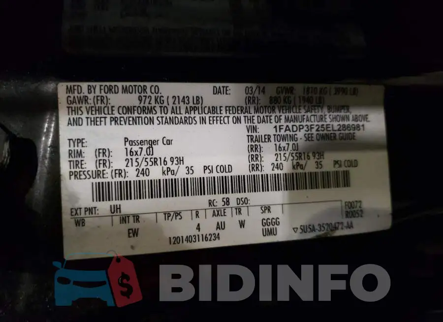 1FADP3F25EL286981 Photo# 12