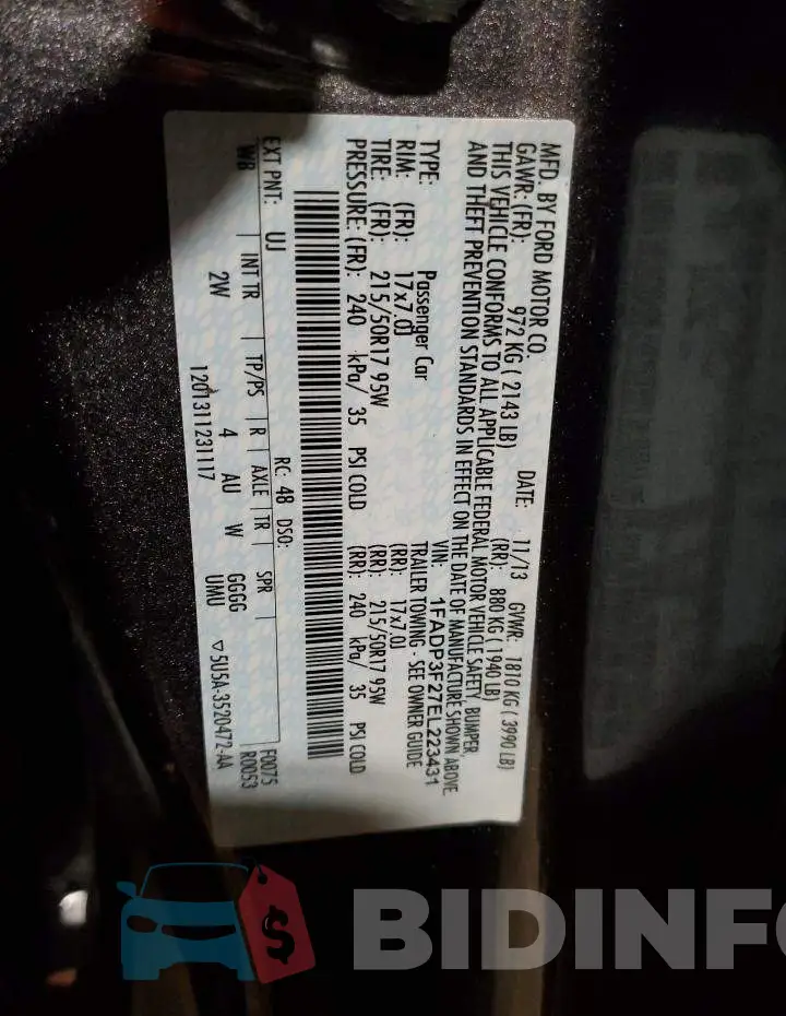 1FADP3F27EL223431 Photo# 12