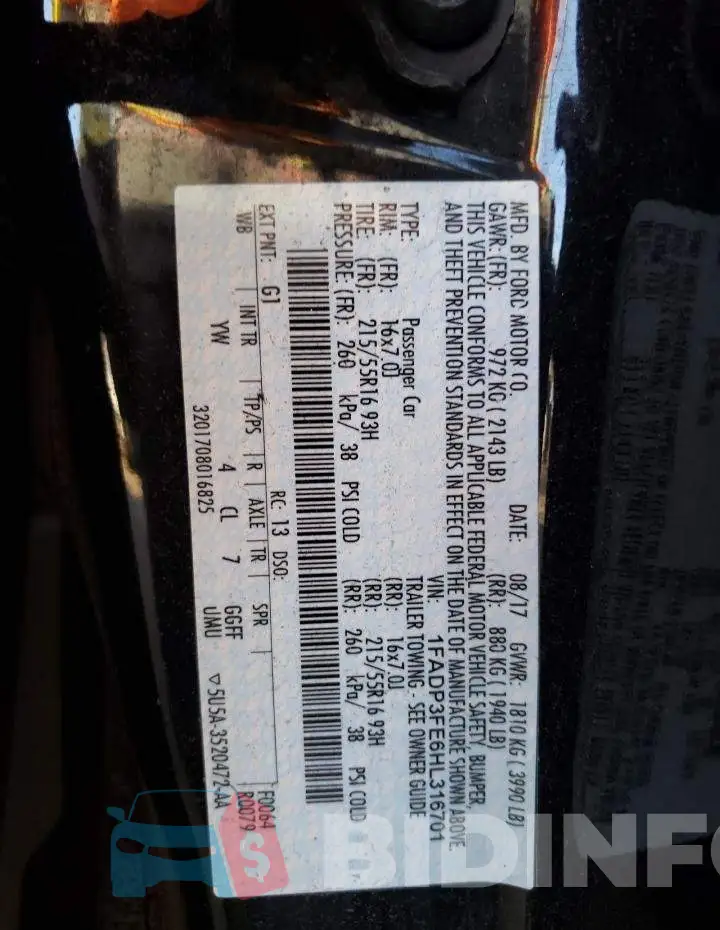 1FADP3FE6HL316701 Photo# 12