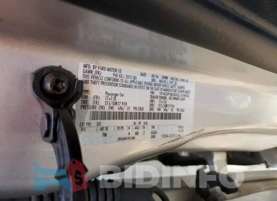 1FADP3K20GL318552 Photo# 10