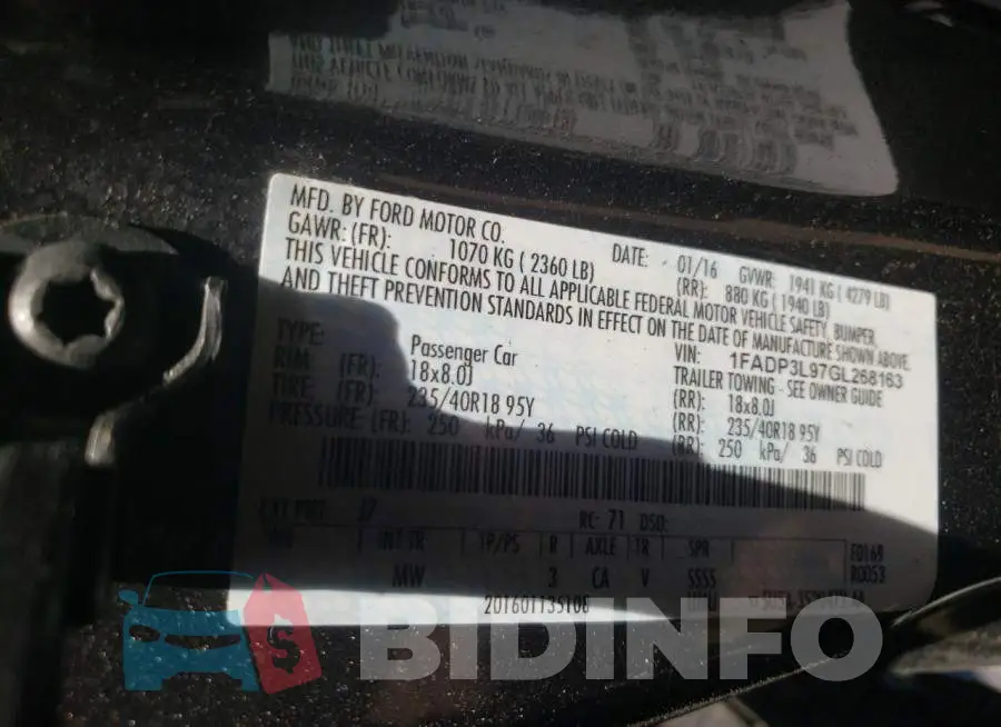 1FADP3L97GL268163 Photo# 10