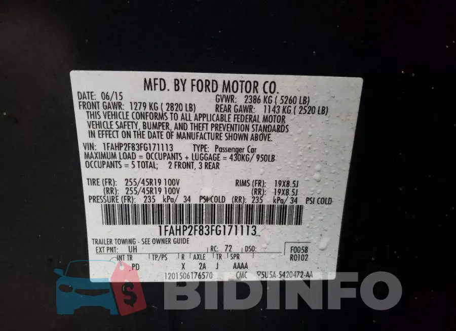 1FAHP2F83FG171113 Photo# 12