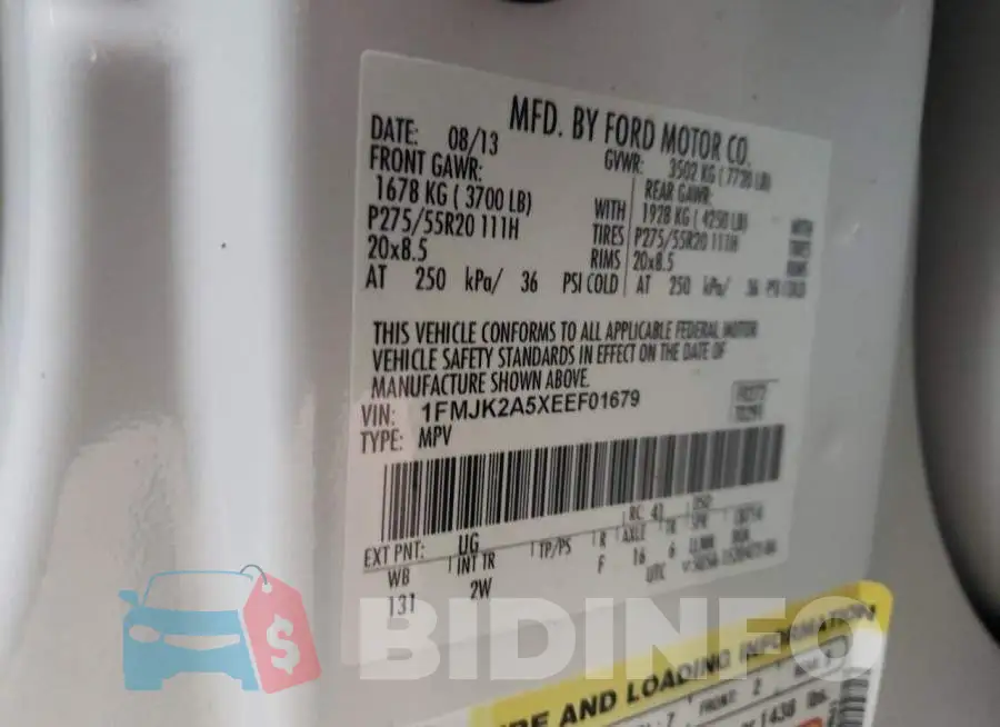1FMJK2A5XEEF01679 Photo# 13
