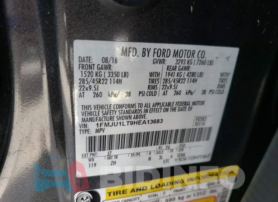 1FMJU1LT9HEA13683 Photo# 10