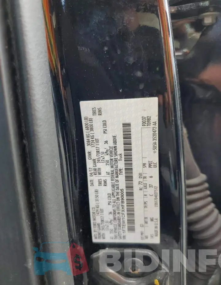1FTEW1CFXHFB90005 Photo# 10