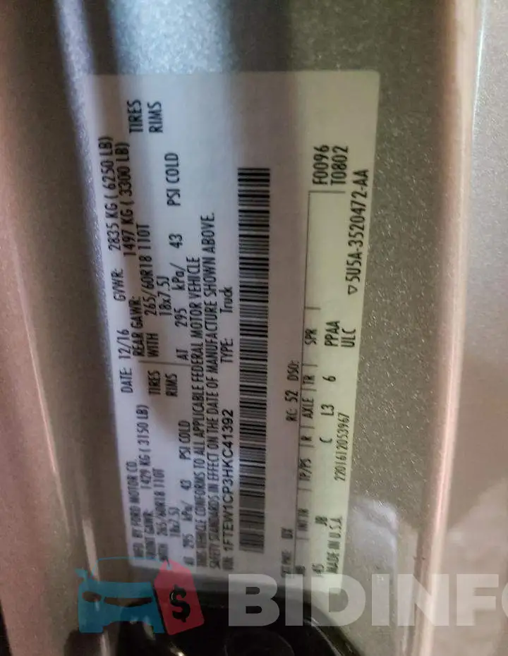 1FTEW1CP3HKC41392 Photo# 12