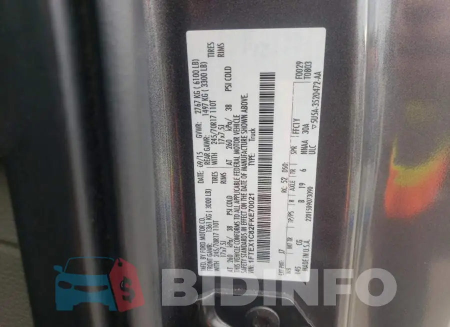 1FTEX1C82FKE70021 Photo# 12