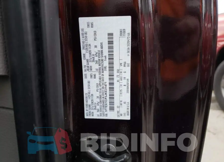 1FTEX1CP3JKE31471 Photo# 13