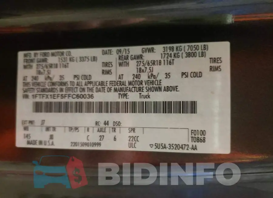 1FTFX1EF5FFC60036 Photo# 12