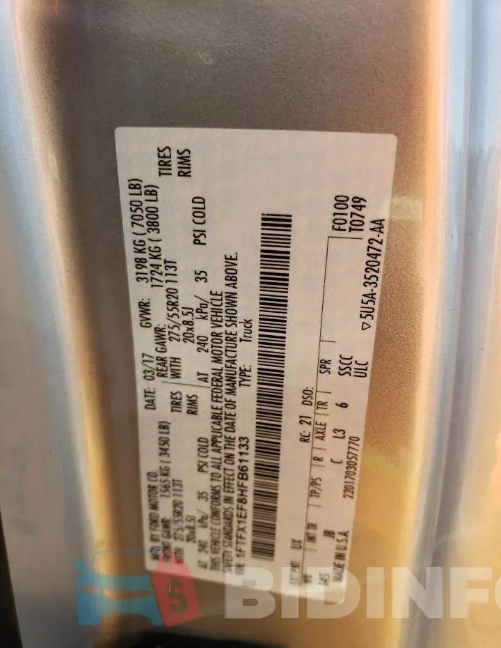 1FTFX1EF8HFB61133 Photo# 12