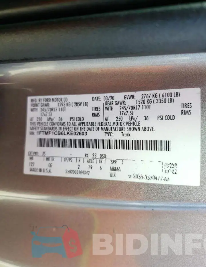 1FTMF1CB6LKE02603 Photo# 12