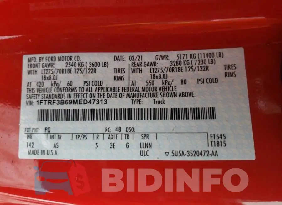 1FTRF3B69MED47313 Photo# 10