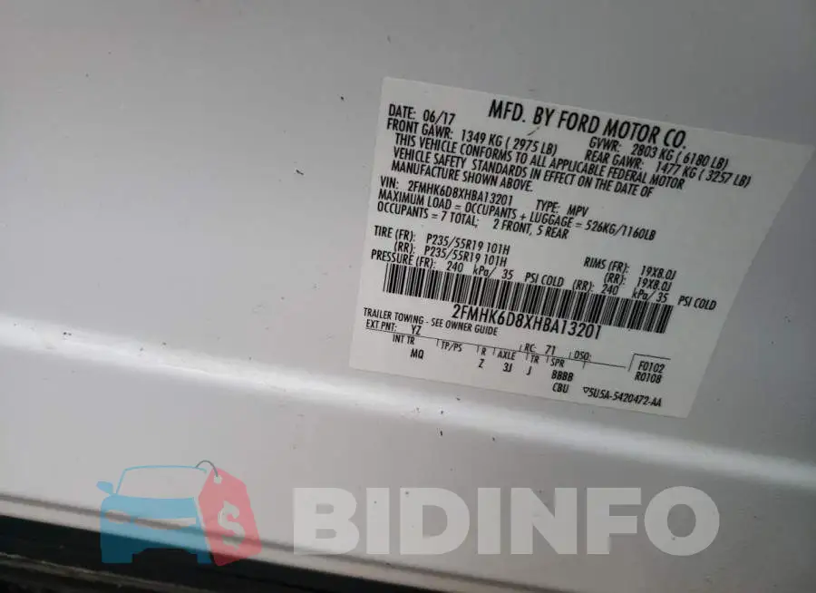 2FMHK6D8XHBA13201 Photo# 10
