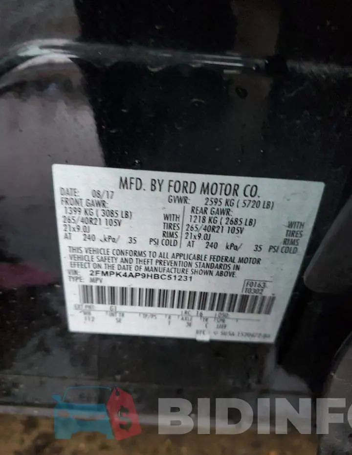 2FMPK4AP9HBC51231 Photo# 12