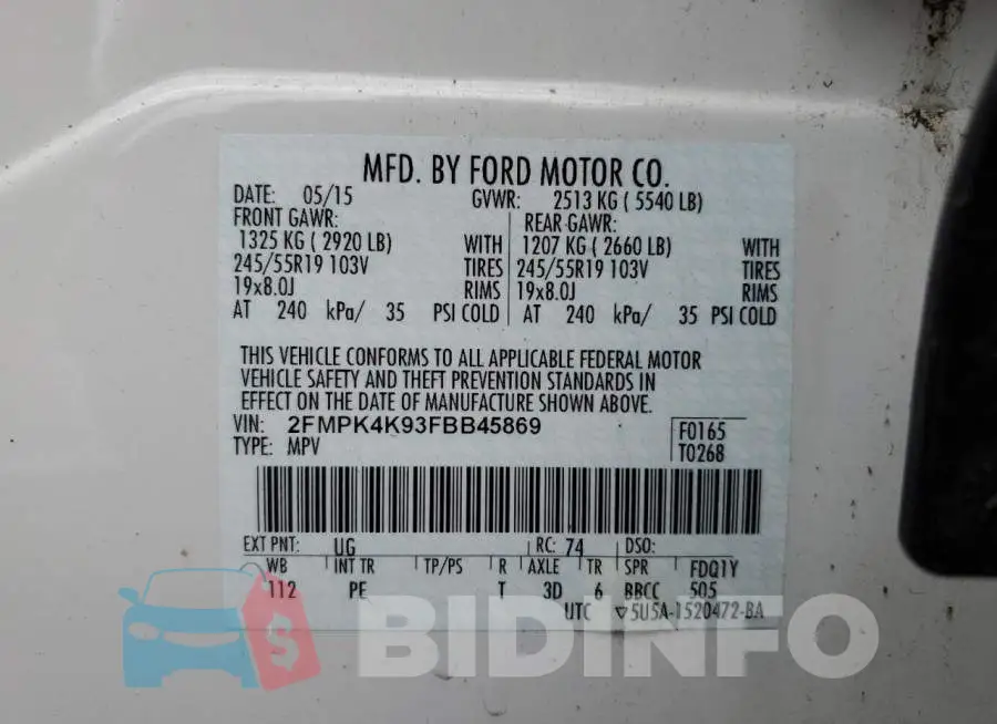 2FMPK4K93FBB45869 Photo# 13