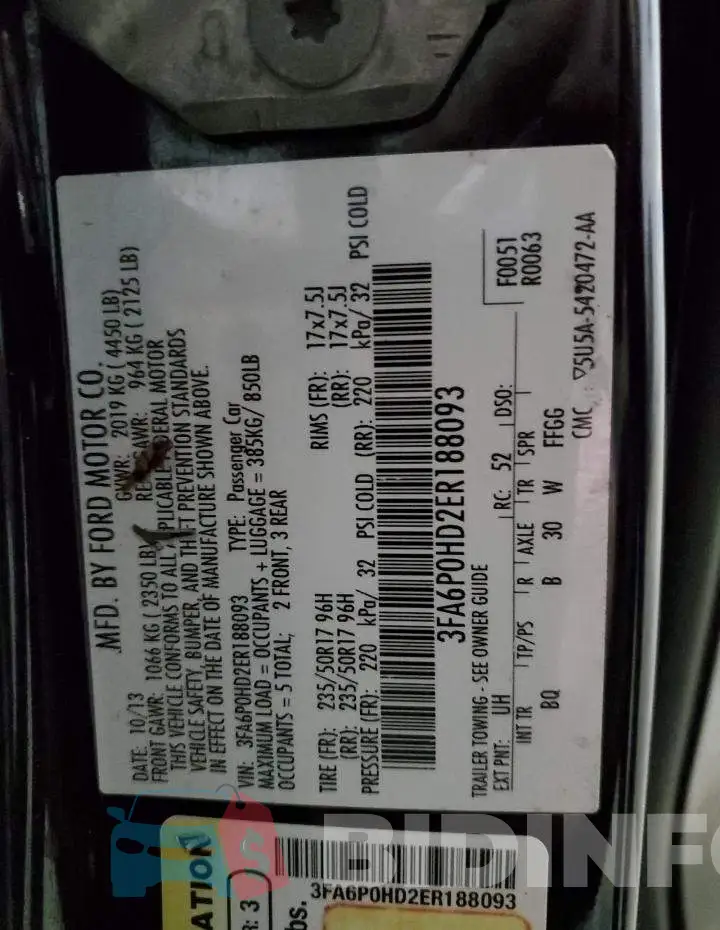 3FA6P0HD2ER188093 Photo# 12