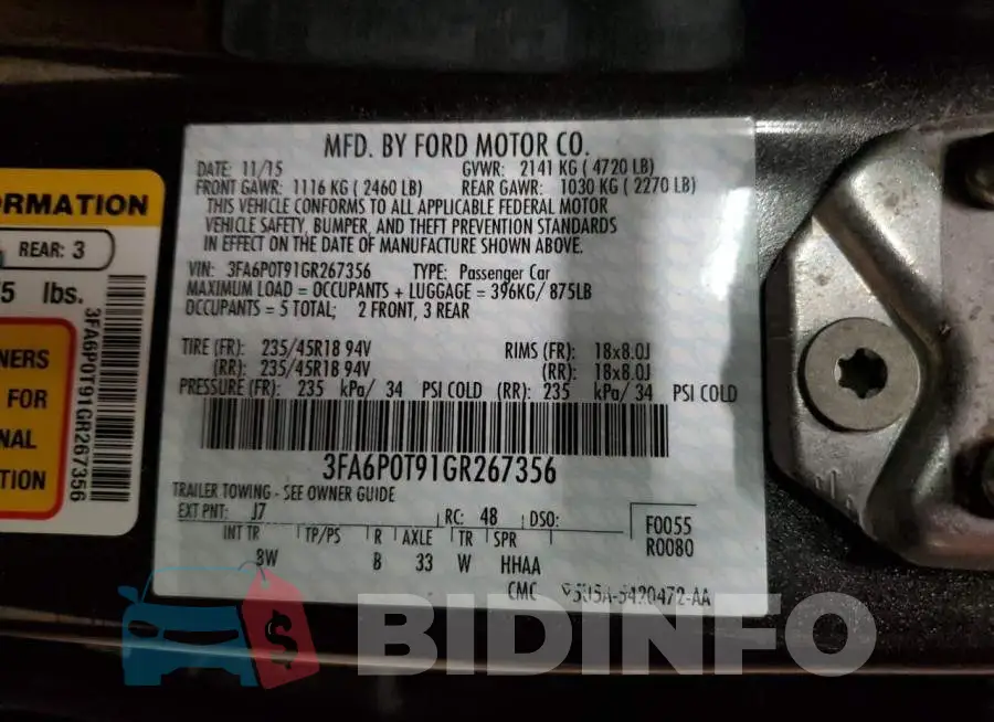 3FA6P0T91GR267356 Photo# 12