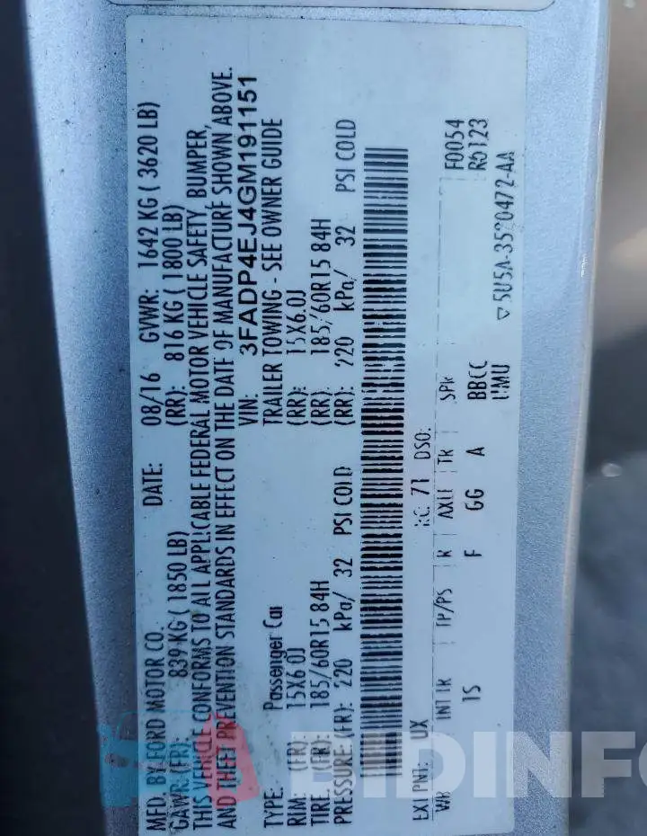3FADP4EJ4GM191151 Photo# 12
