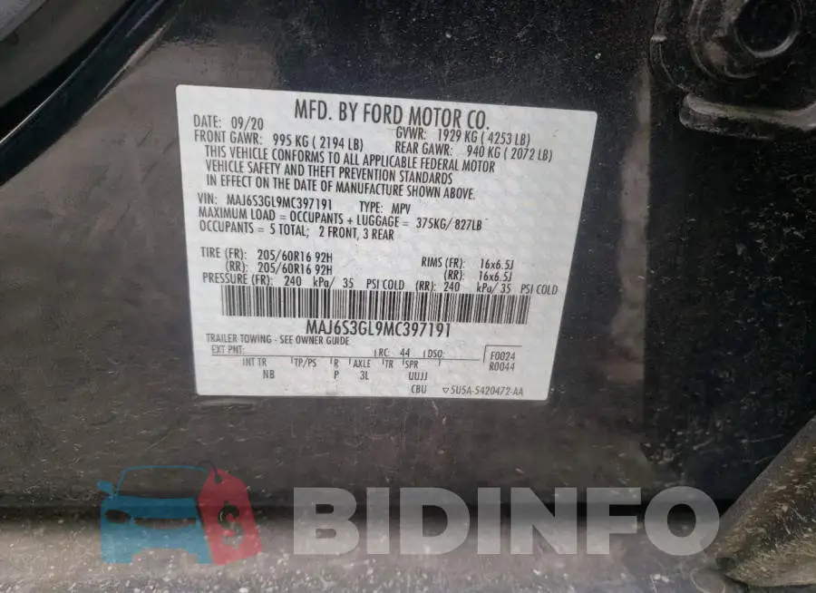 MAJ6S3GL9MC397191 Photo# 10