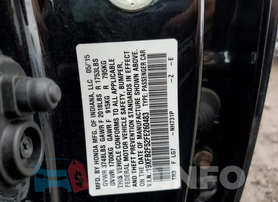 19XFB2F52FE260483 Photo# 10