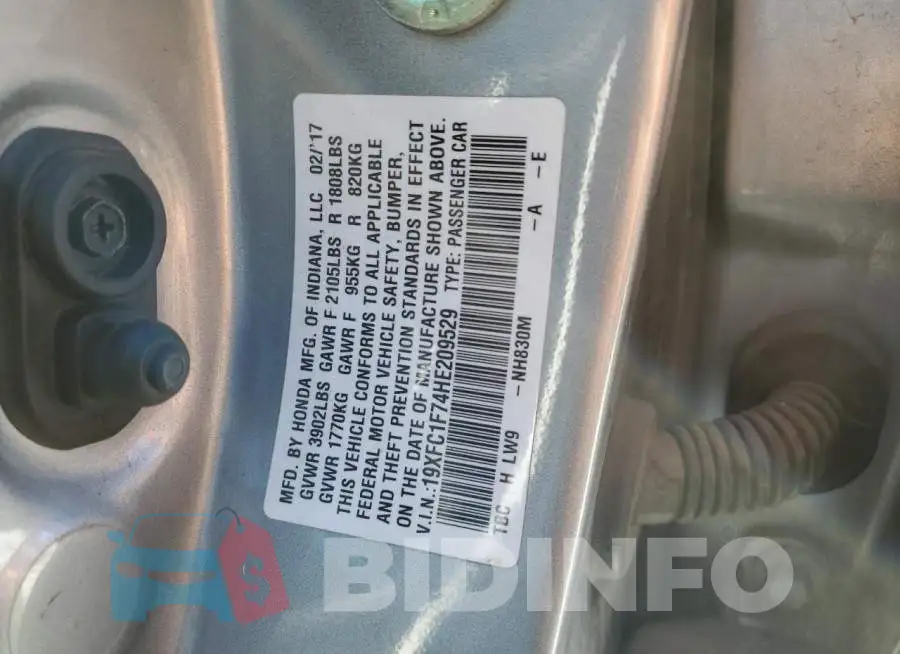 19XFC1F74HE209529 Photo# 12