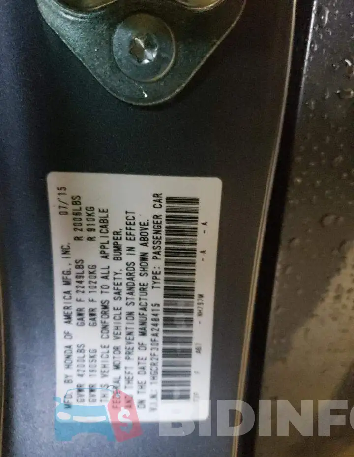1HGCR2F30FA248415 Photo# 13