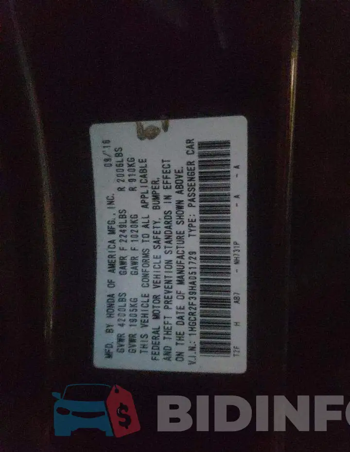 1HGCR2F39HA051729 Photo# 12