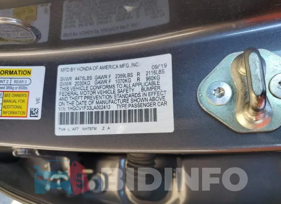 1HGCV1F33LA002413 Photo# 12