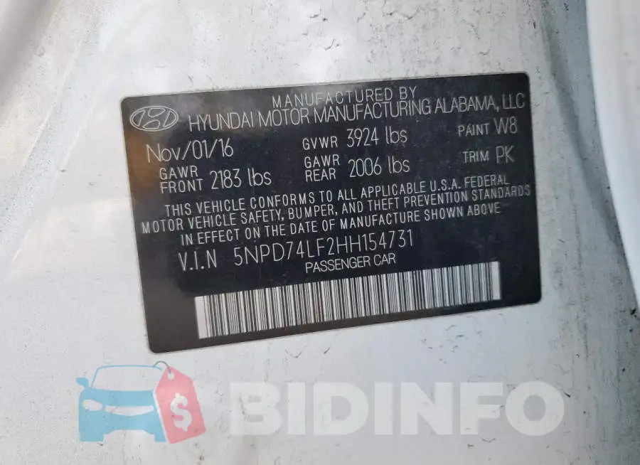 5NPD74LF2HH154731 Photo# 12