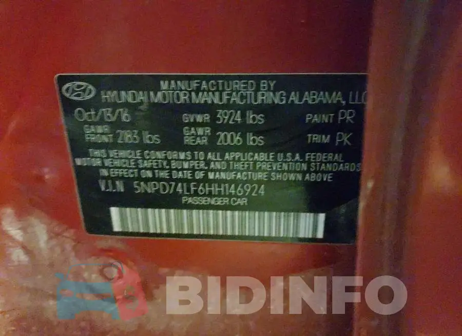 5NPD74LF6HH146924 Photo# 12