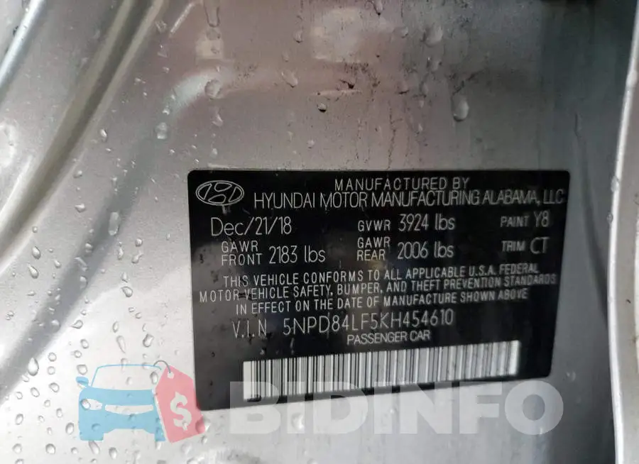 5NPD84LF5KH454610 Photo# 13