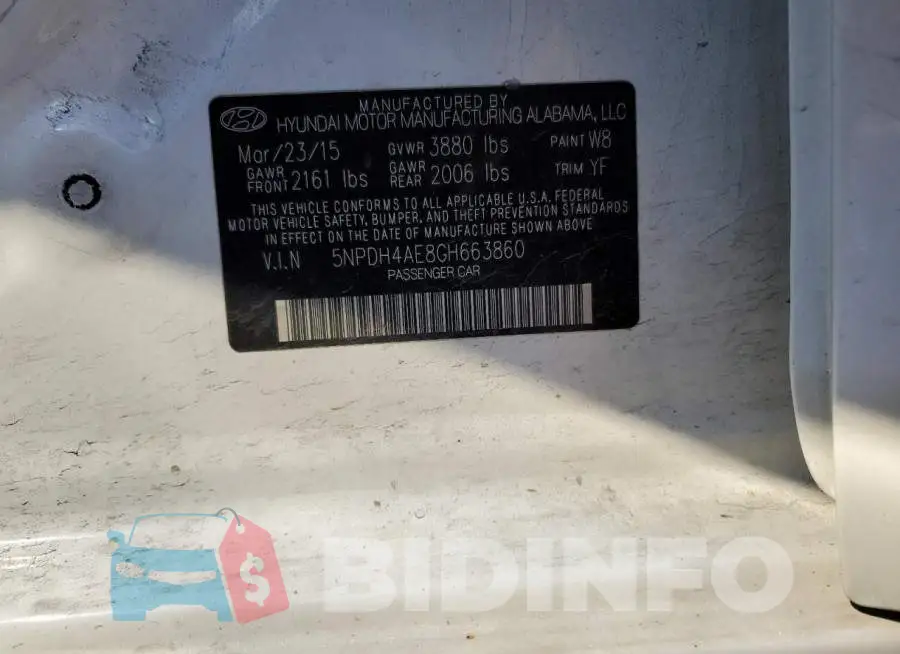 5NPDH4AE8GH663860 Photo# 12