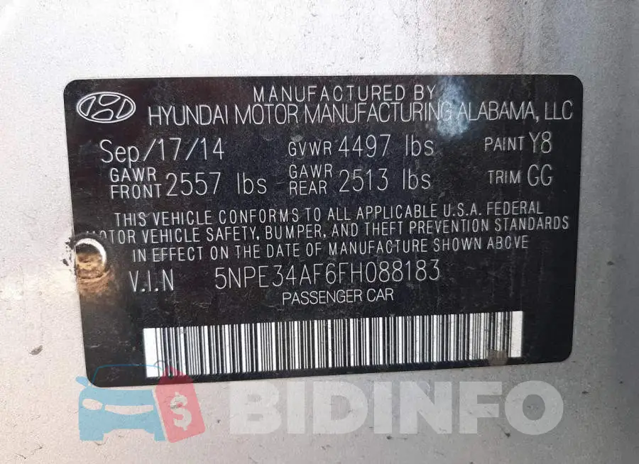 5NPE34AF6FH088183 Photo# 12