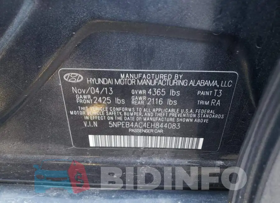 5NPEB4AC4EH844083 Photo# 10
