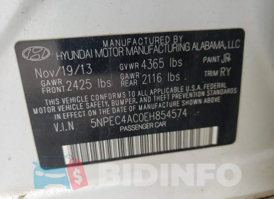 5NPEC4AC0EH854574 Photo# 12