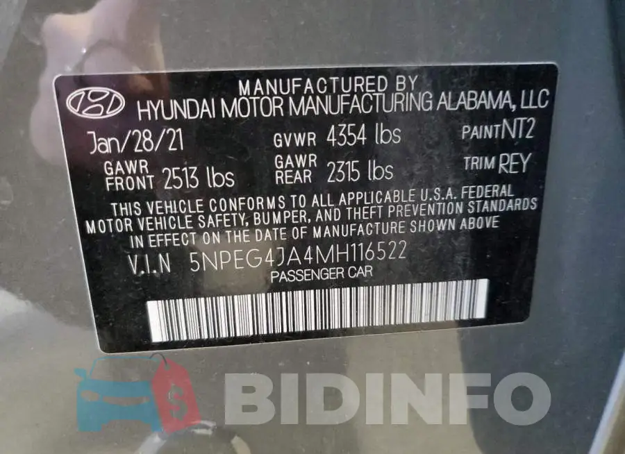 5NPEG4JA4MH116522 Photo# 12