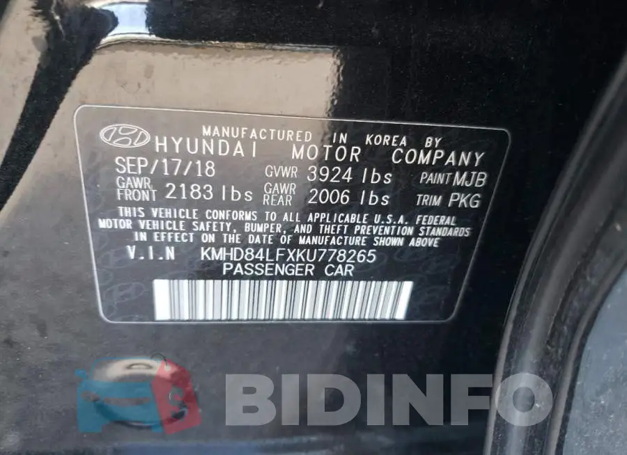 KMHD84LFXKU778265 Photo# 12