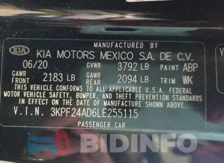 3KPF24AD6LE255115 Photo# 13